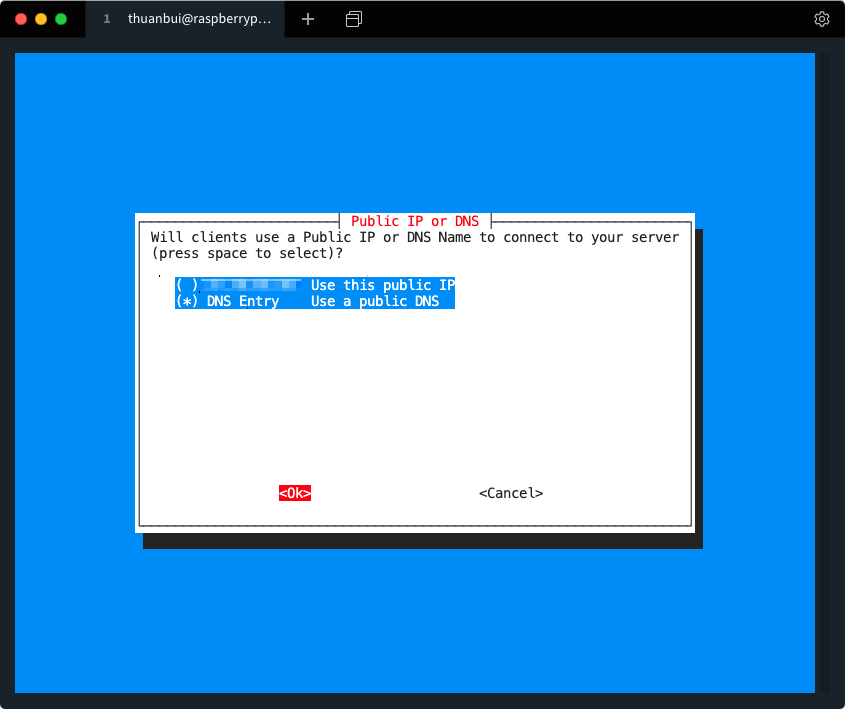 Chọn DNS Entry và bấm OK