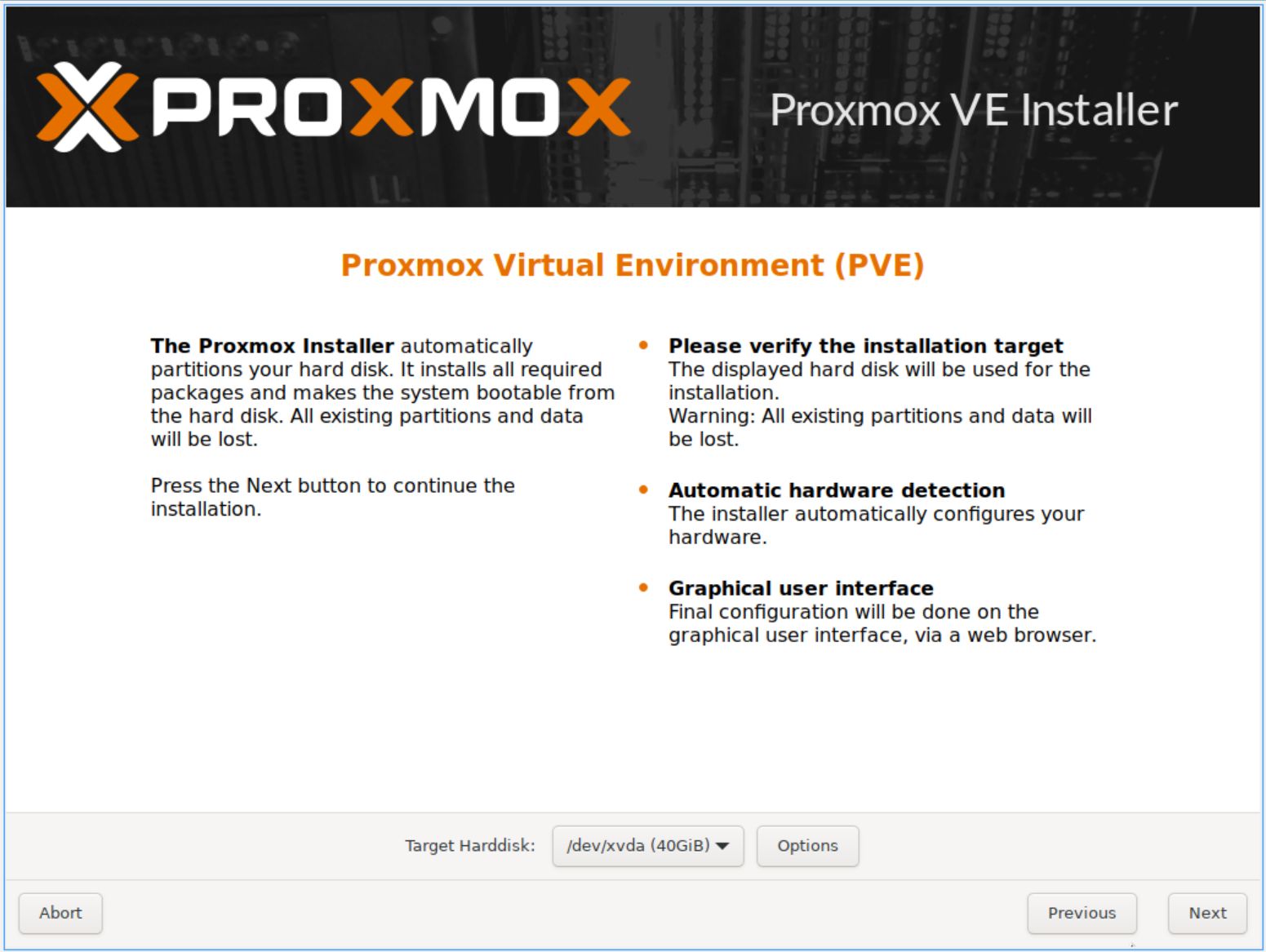 Chọn ổ đĩa cài đặt Proxmox