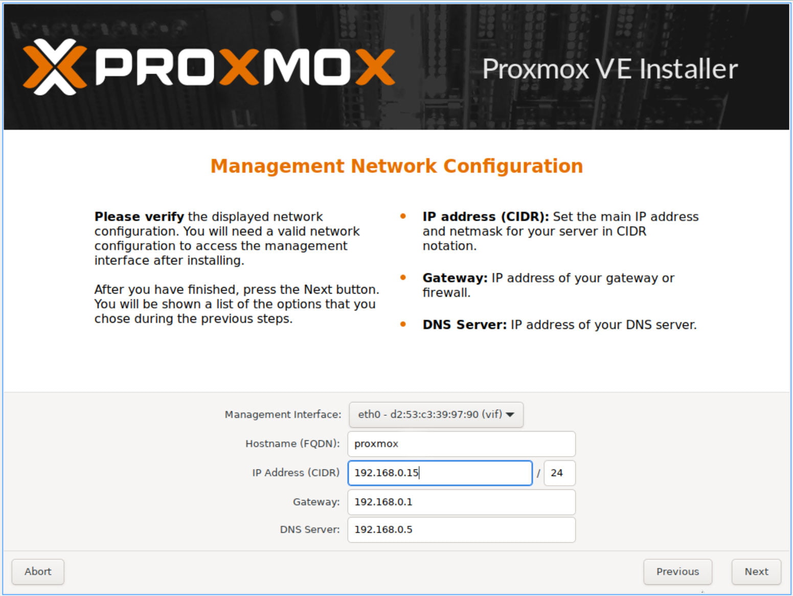 Thiết lập IP tĩnh cho máy Proxmox