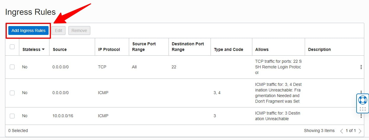 Bấm chọn Add Ingress Rules