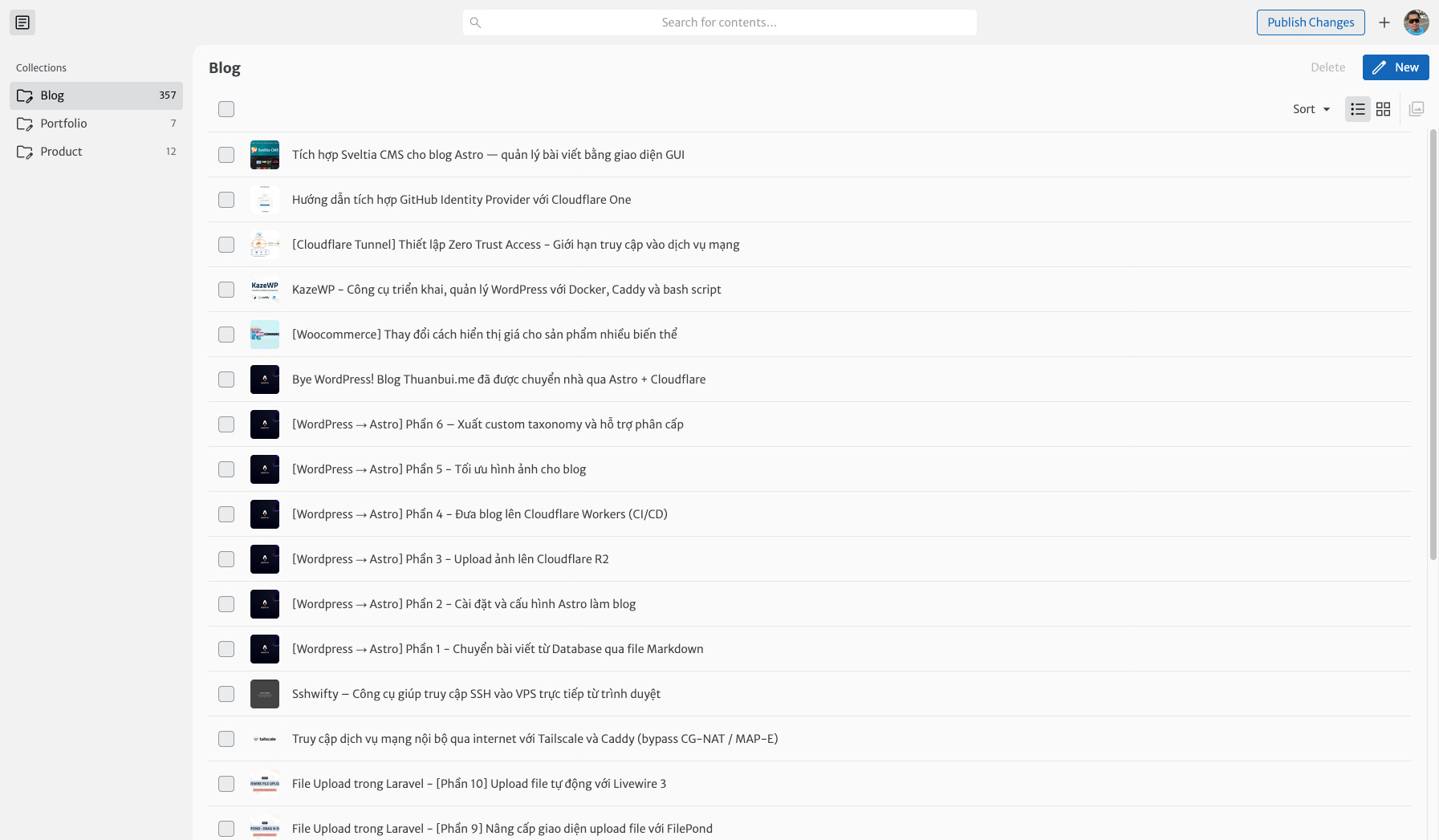 Sveltia CMS Dashboard
