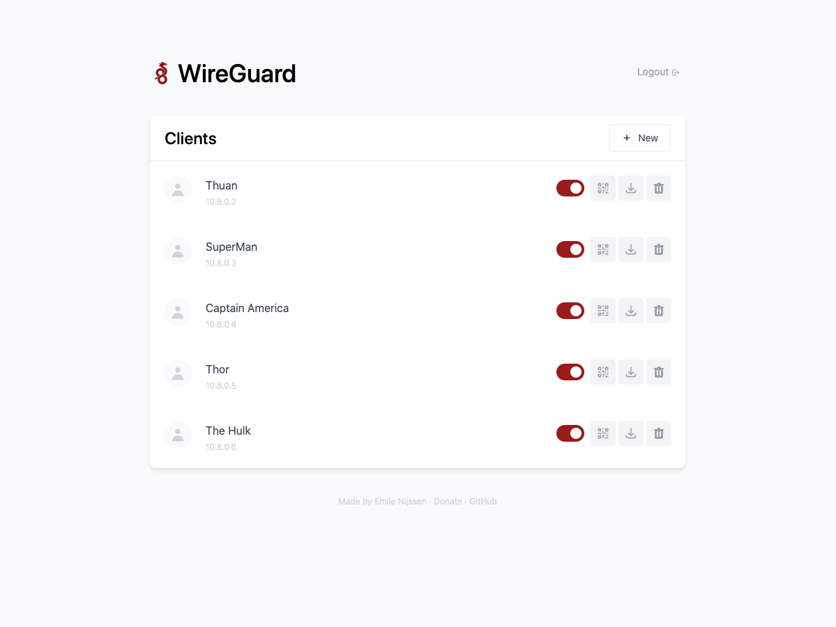 wg-easy Web UI
