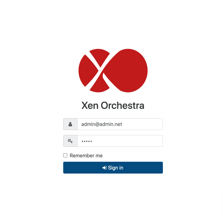 Đăng nhập bằng tài khoản: admin@admin.net, mật khẩu: admin
