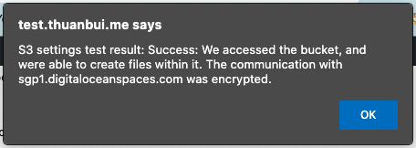 Thông báo kết nối thành công