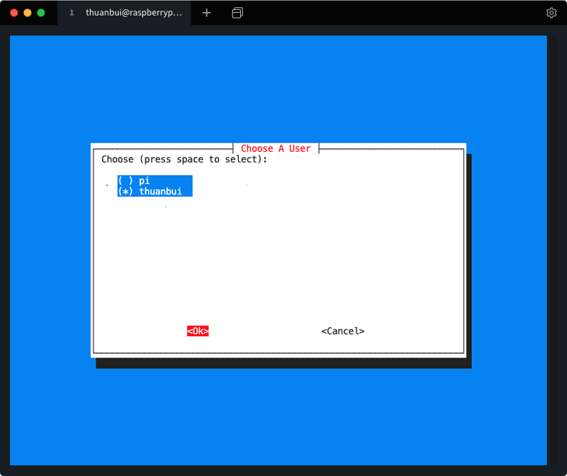 Chọn tài khoản mới vừa tạo ở bước trên và chọn OK