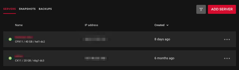 Mình đang dùng 2 VPS của Hetzner