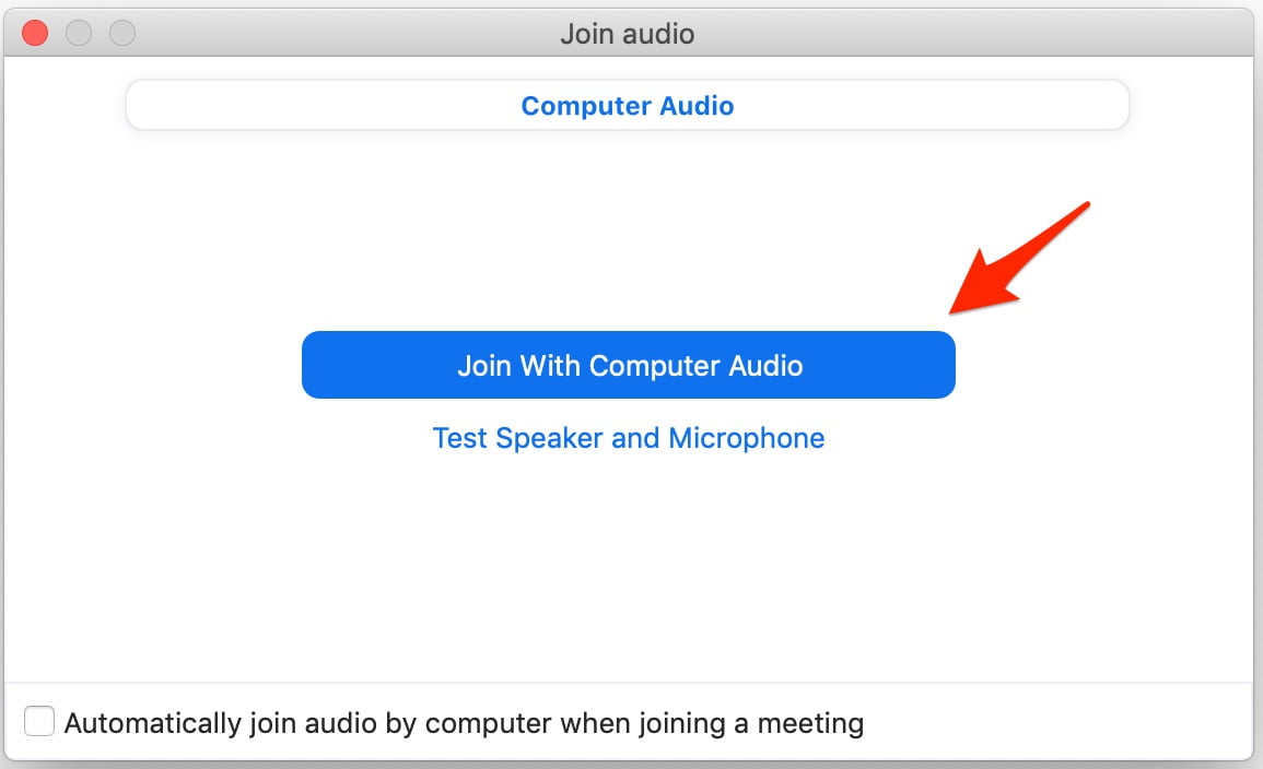 Bấm Join with Computer Audio