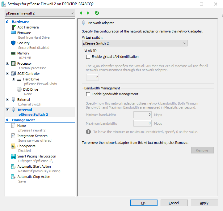 Thay đổi kết nối mạng của máy ảo mới