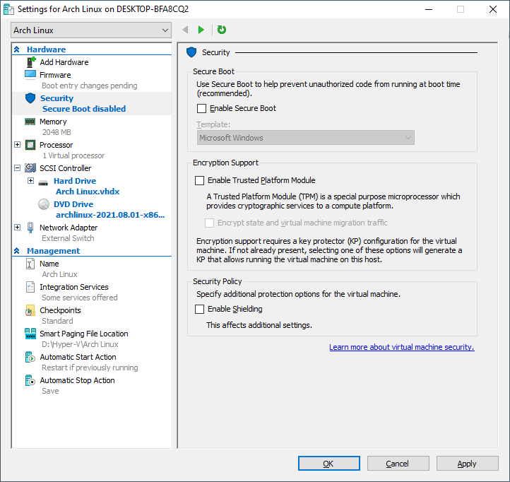 Bỏ chọn Secure Boot