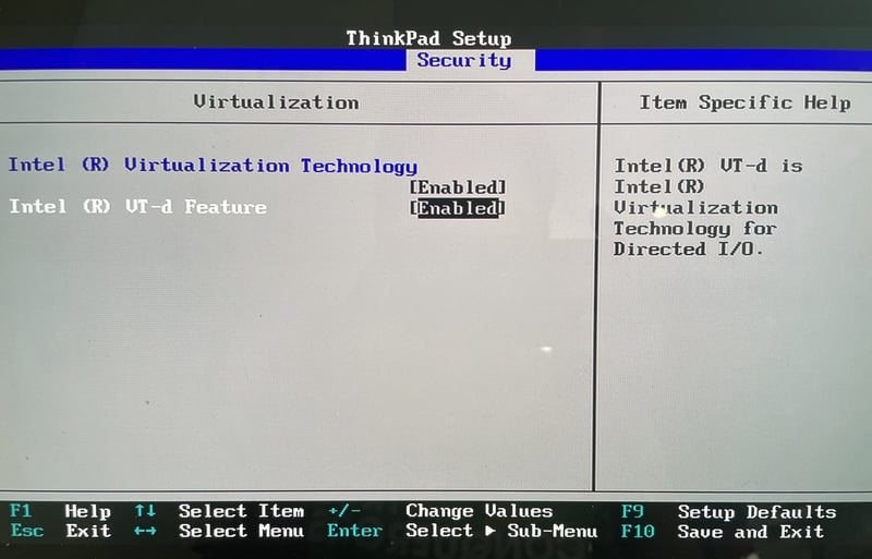 Truy cập BIOS để mở tính năng Virtualization.