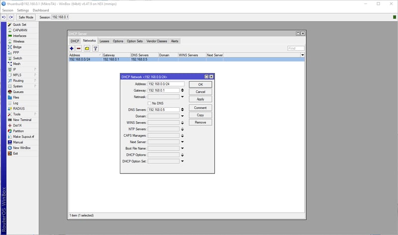 Thay đổi DNS Server trên Router Mikrotik