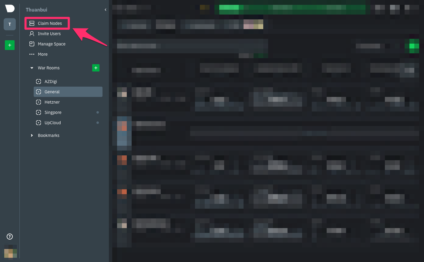 Bấm vào Claim Nodes