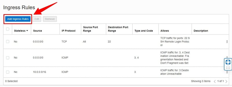 Bấm chọn Add Ingress Rules