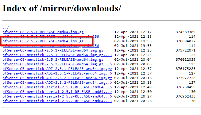 Bạn cần tải file có định dạng *.iso.gz