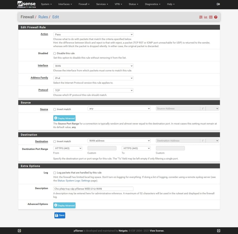 Bấm Save để lưu lại.