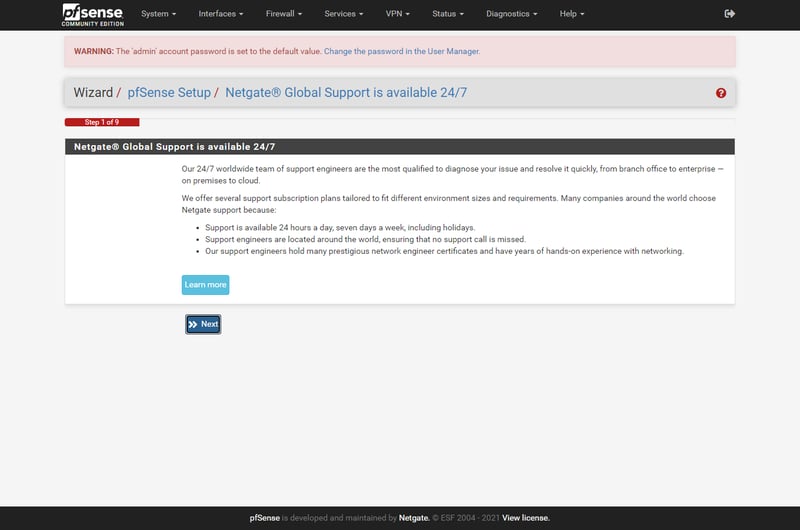 Bấm Next để tiếp tục