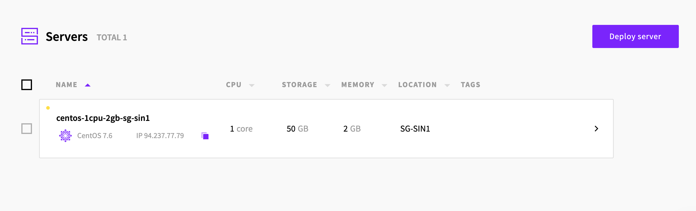 VPS sẵn sàng sau 30 giây.