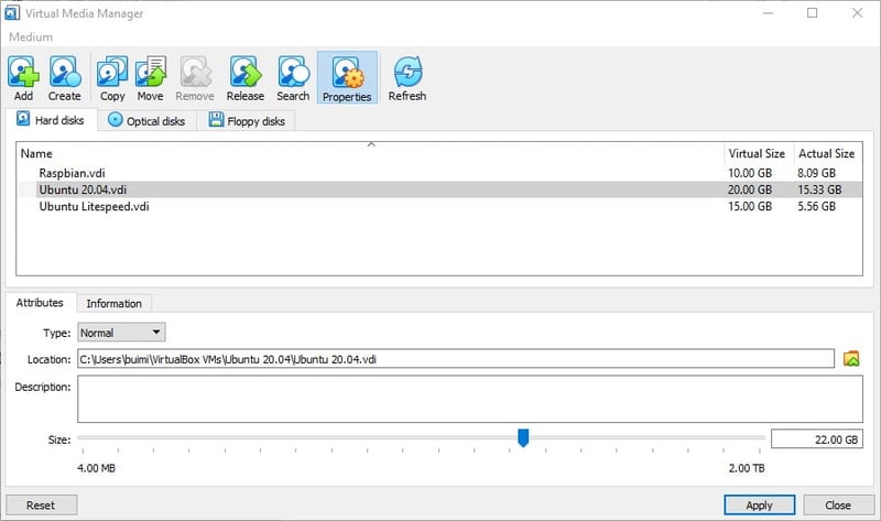 Bấm Apply để xác nhận thay đổi