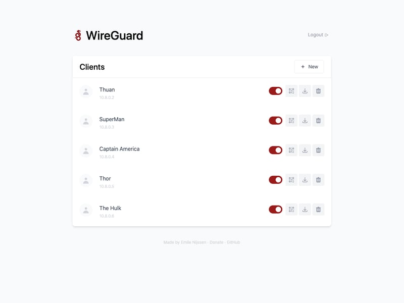 wg-easy Web UI